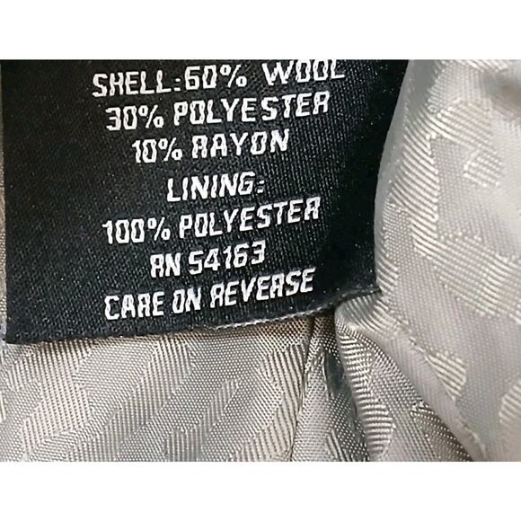 Guess Wool Pea Coat Womens Sz S Gray Double Breasted Large Lapel Collar Preppy - Picture 15 of 16